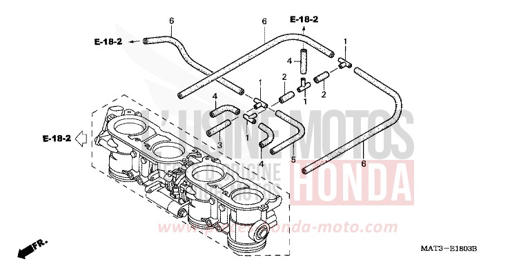 THROTTLE BODY (TUBING) (X/Y) for Super Blackbird PEARL PRISM BLACK (NH418) from 1999